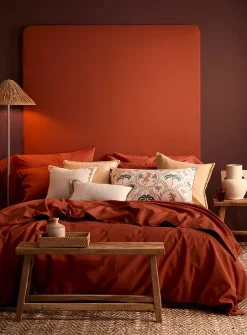 Solid pure organic cotton duvet cover set