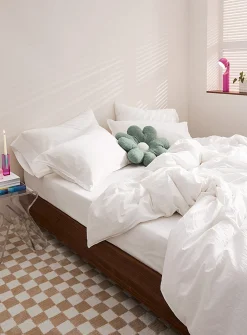 Solid pure organic cotton duvet cover set
