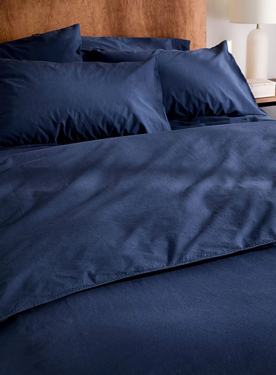 Solid pure organic cotton duvet cover set