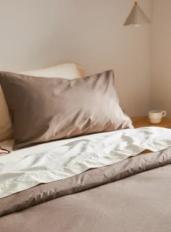Solid pure organic cotton duvet cover set