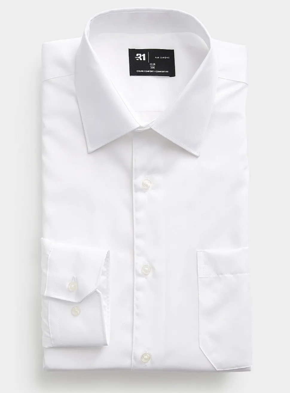 Solid twill wrinkle-free shirt