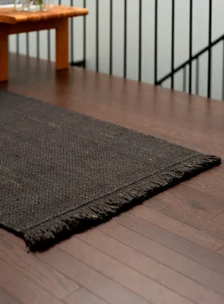 Speckled basket-weave handmade hallway rug