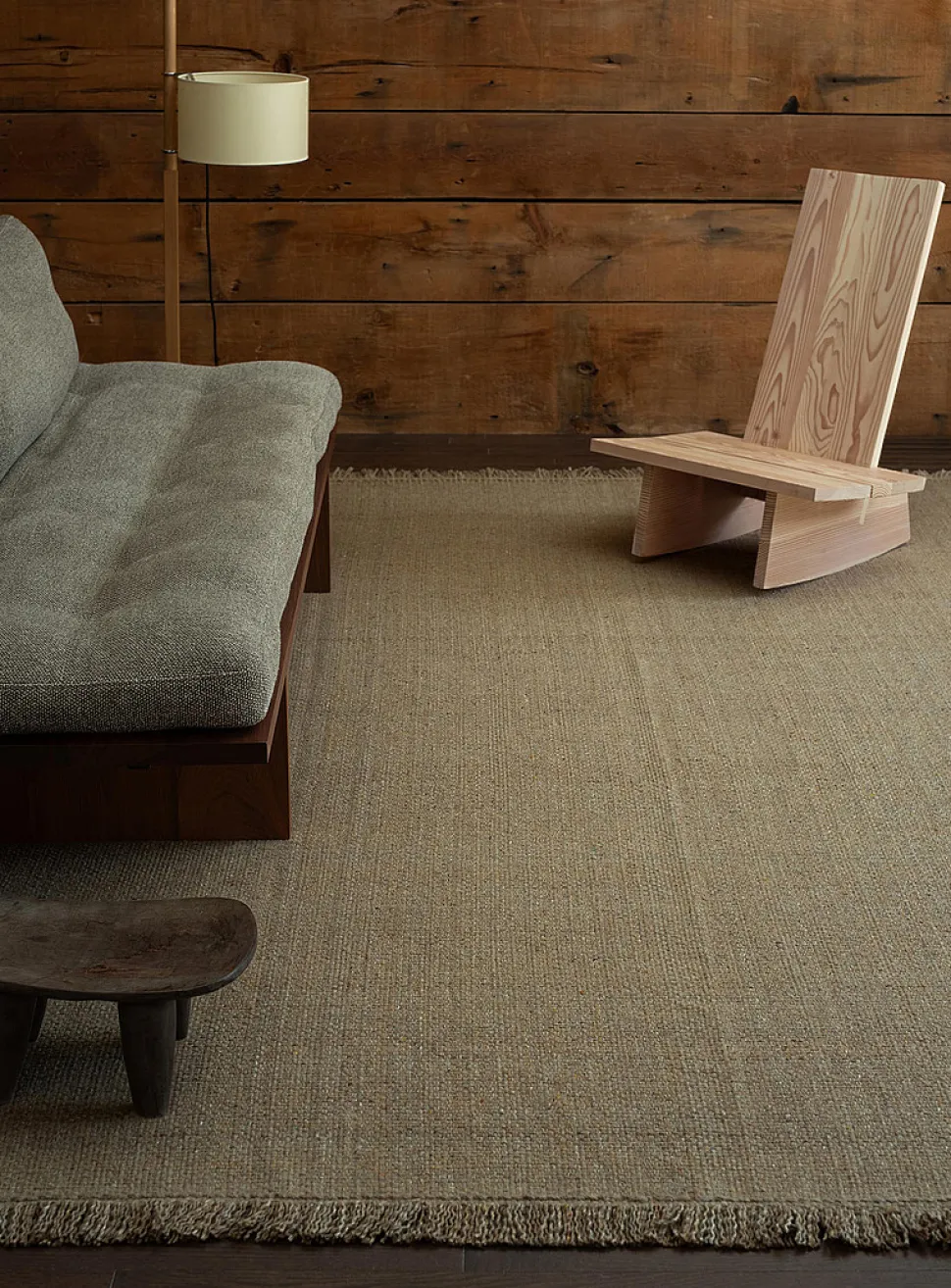 Speckled basket-weave handmade rug