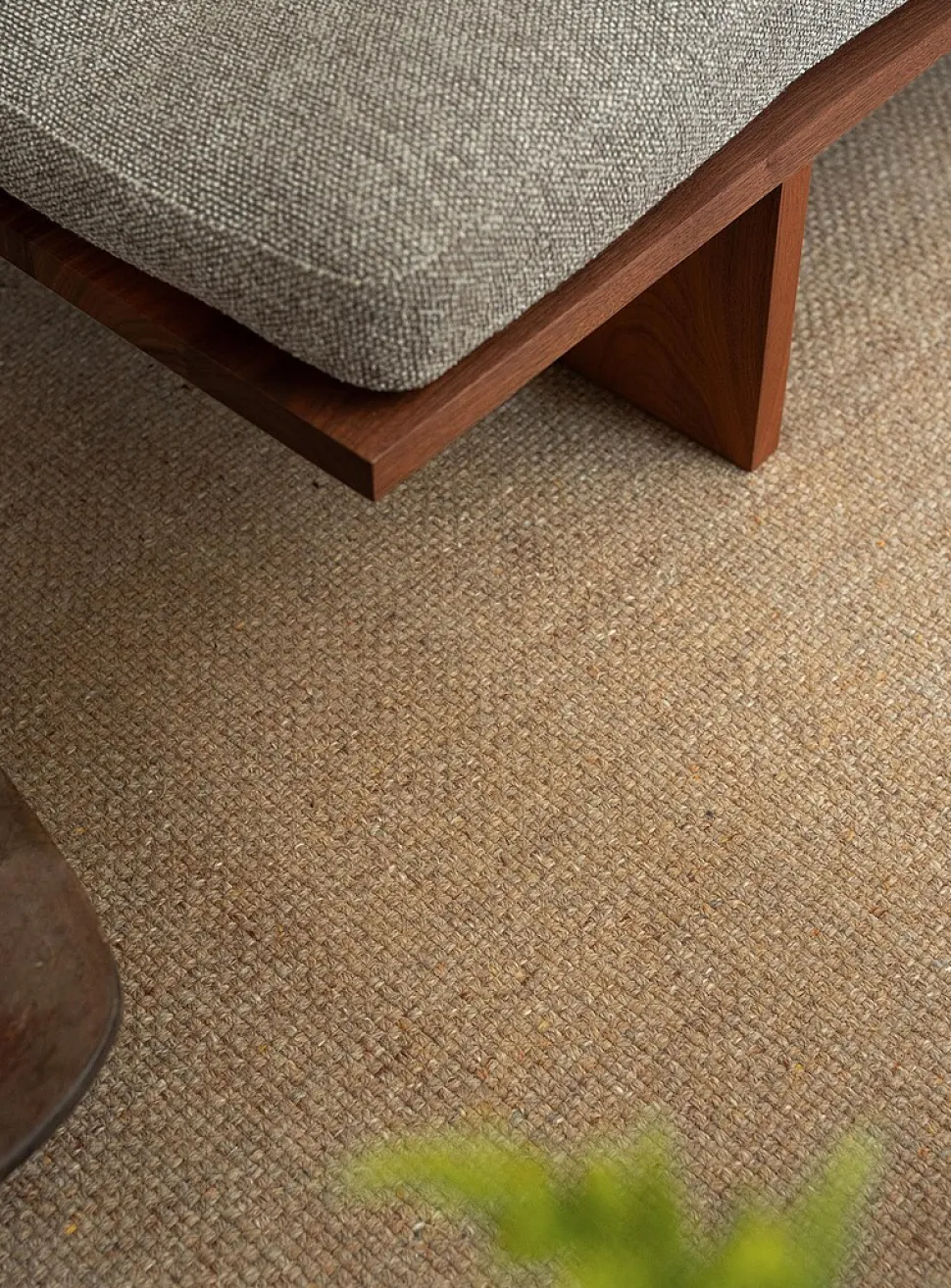 Speckled basket-weave handmade rug