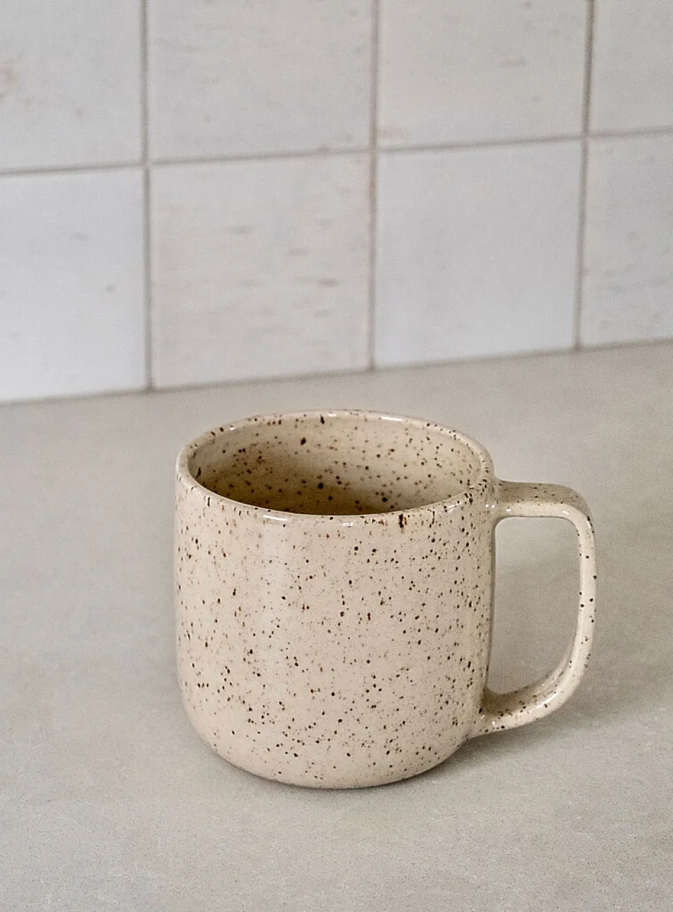 Speckled stoneware mug