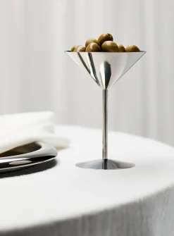 Stainless steel cocktail glass