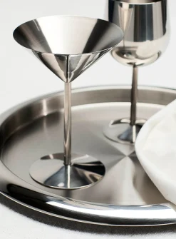 Stainless steel cocktail glass
