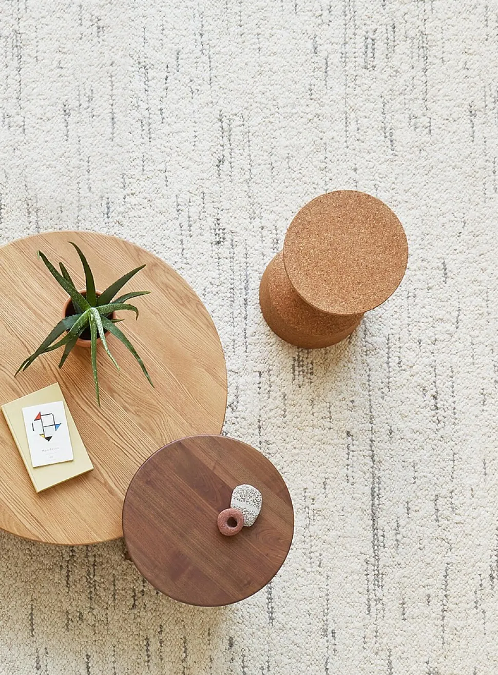 Strata grey striations pure wool rug