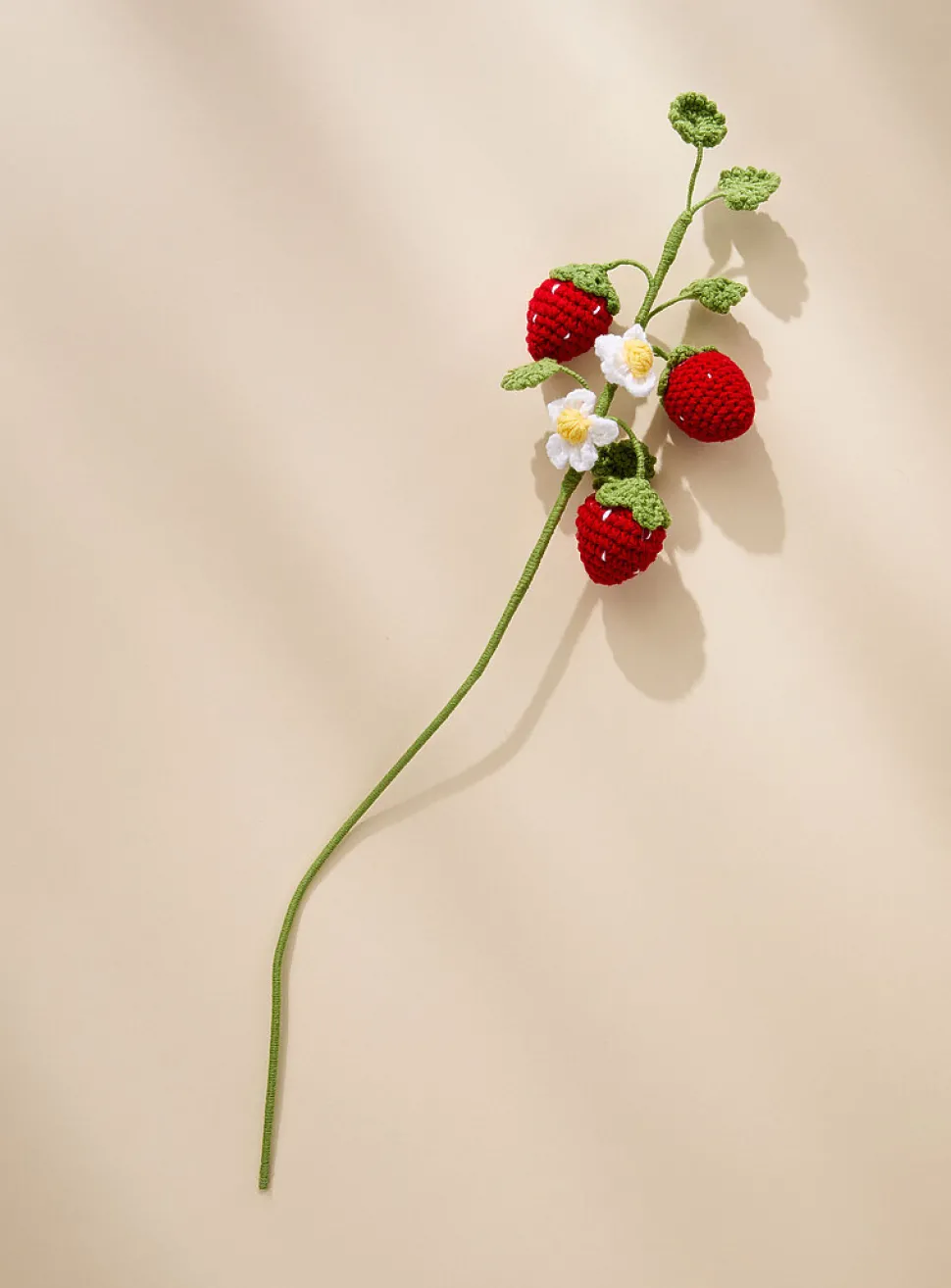 Strawberries and flowers imitation crocheted branch