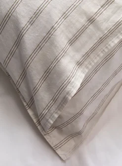 Taupe pinstripes body pillow sham