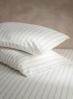 Taupe pinstripes pillowcases