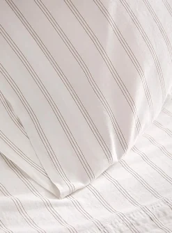 Taupe pinstripes sheet set