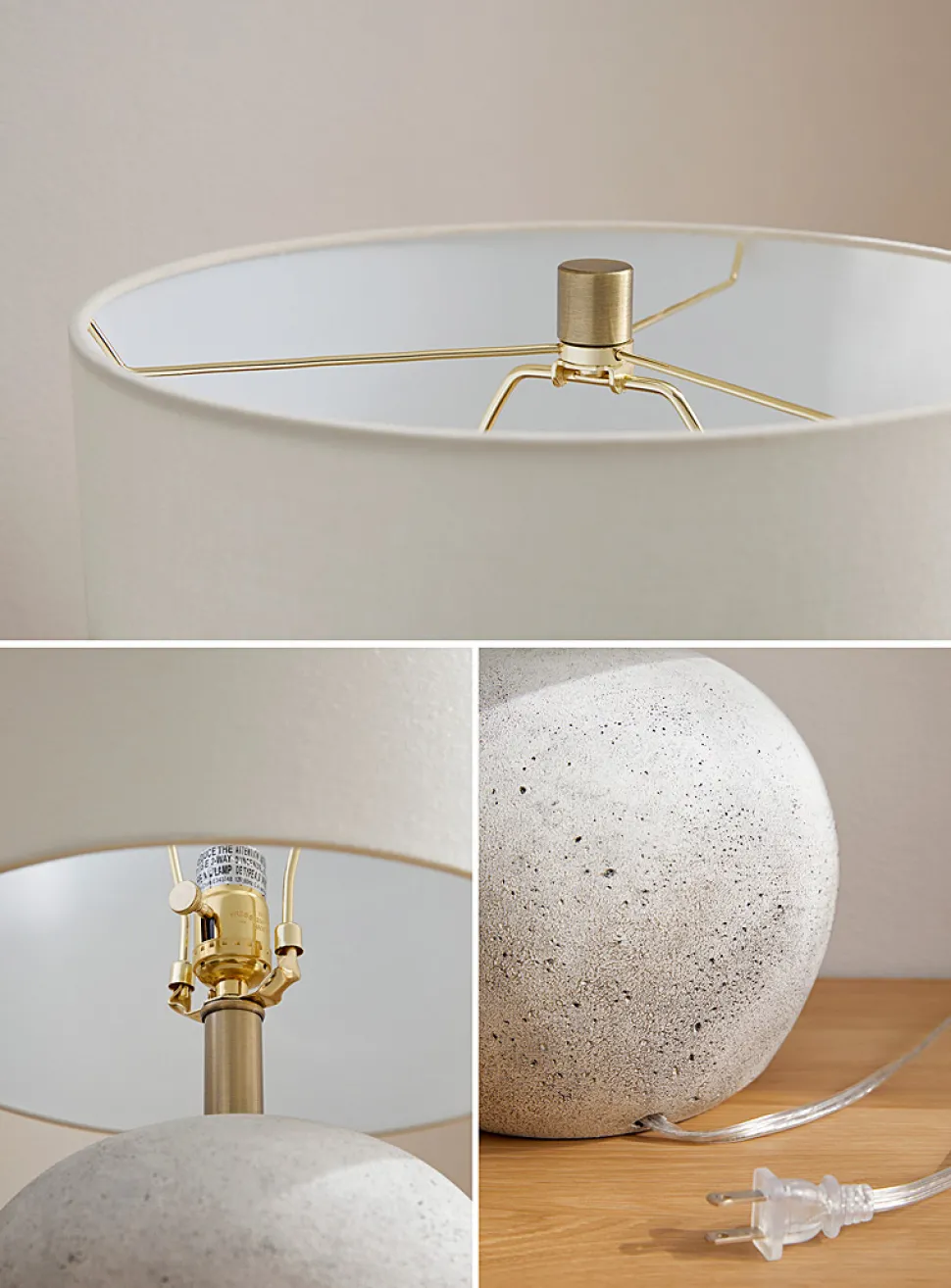 Textured concrete table lamp