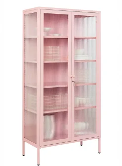 The Collector glass door standing metallic cabinet