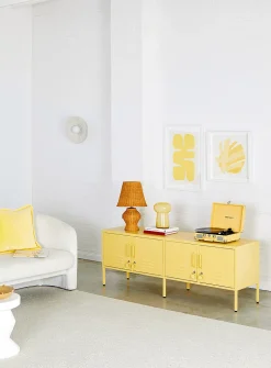 The Standard storage units metallic TV unit