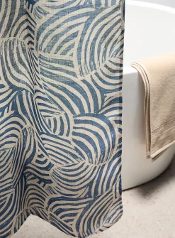 Touch of linen abstract pattern shower curtain