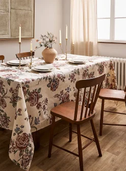 Touch of linen country flowers tablecloth