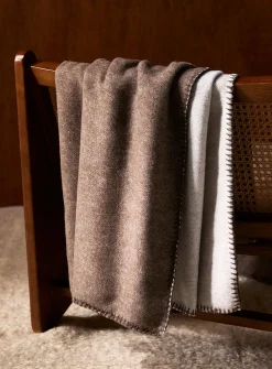 Touch of wool heathered reversible throw
