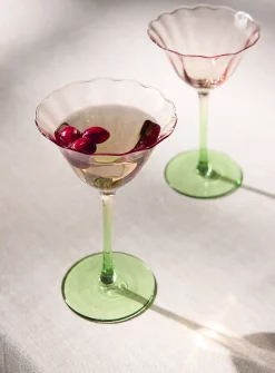 Tulip-shaped cocktail glasses
