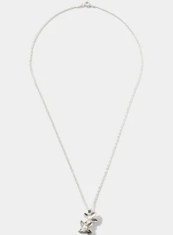 Two flowers lilac pendant necklace