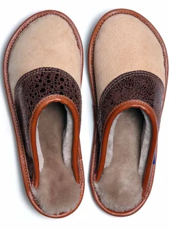 Two-texture mule slipper