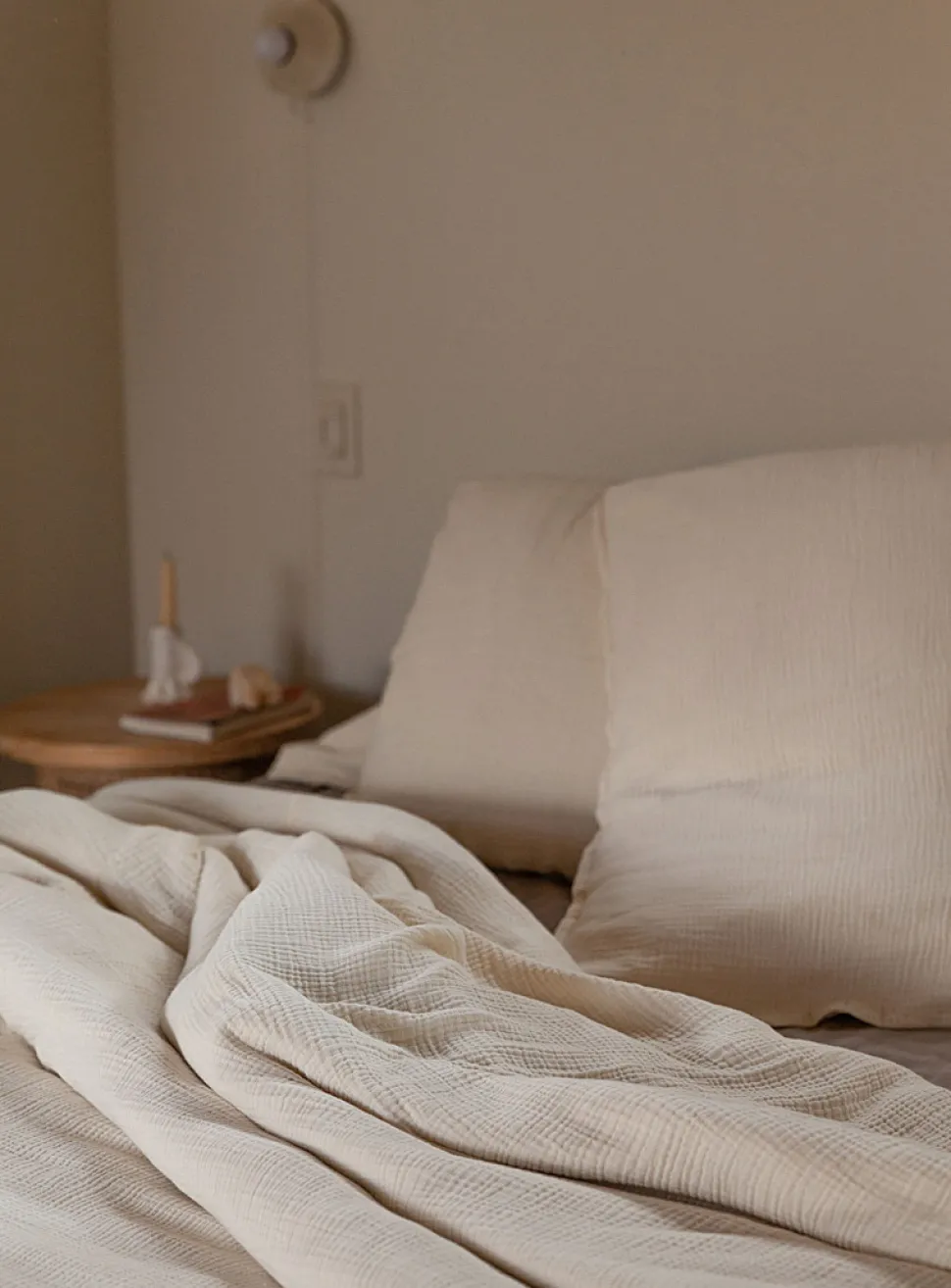 Waffled cotton duvet cover set