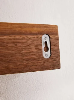 Walnut pegs wall-mounted coat rack