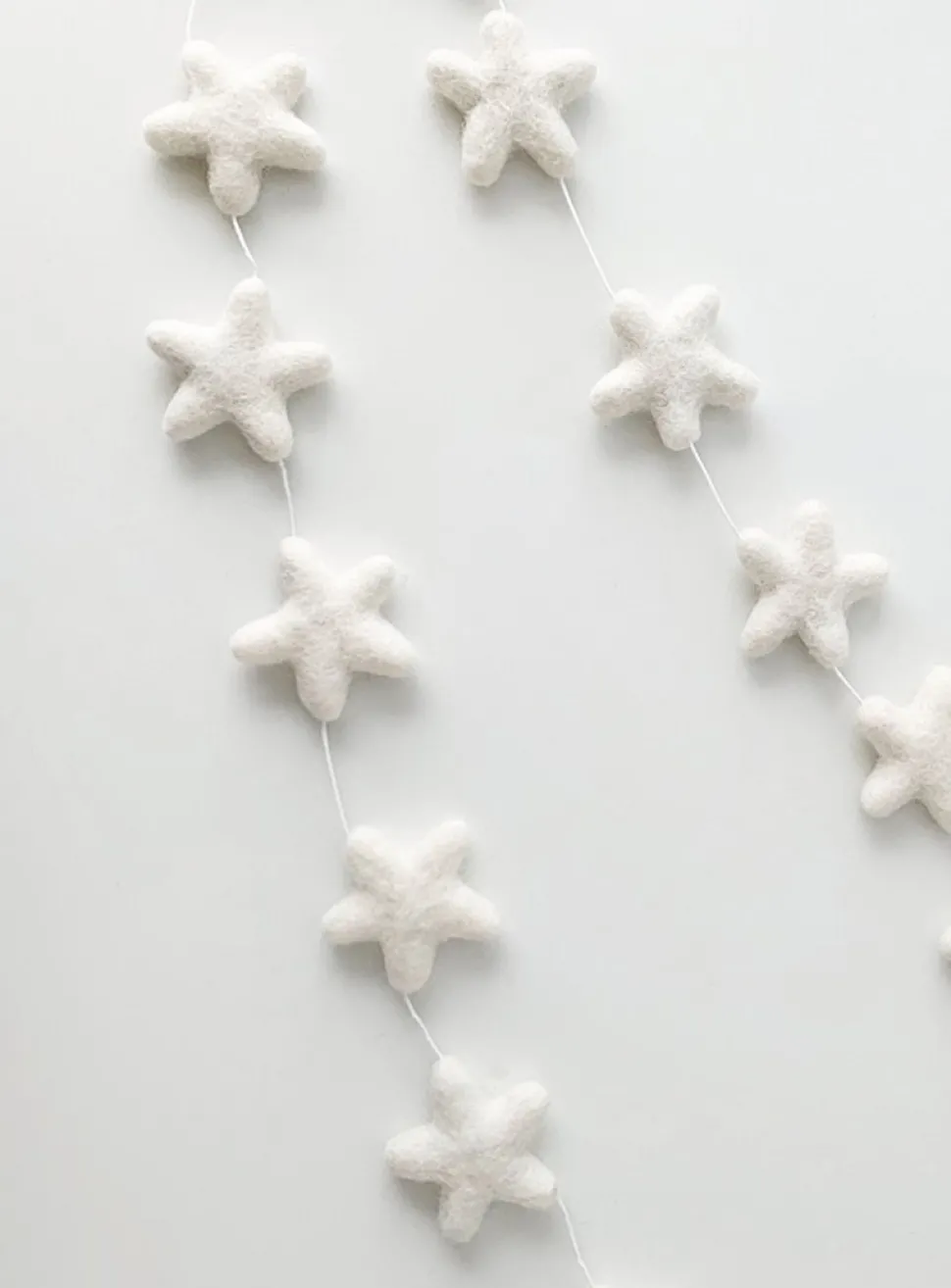 White felt starry garland