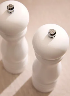 White wood salt and pepper mills