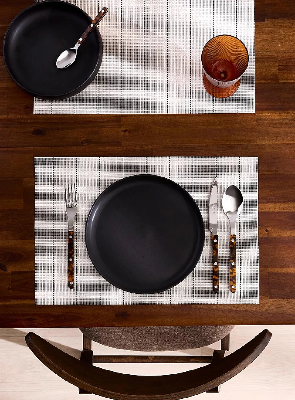 Wide stripes vinyl placemats