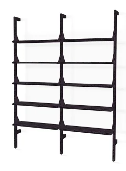 Wood and metal double shelf