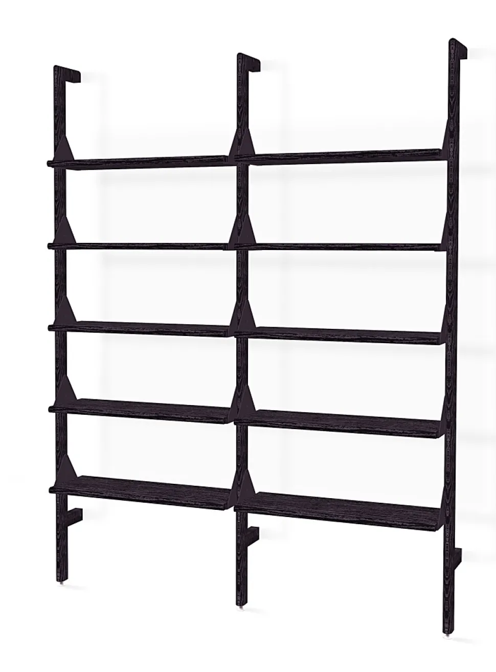 Wood and metal double shelf