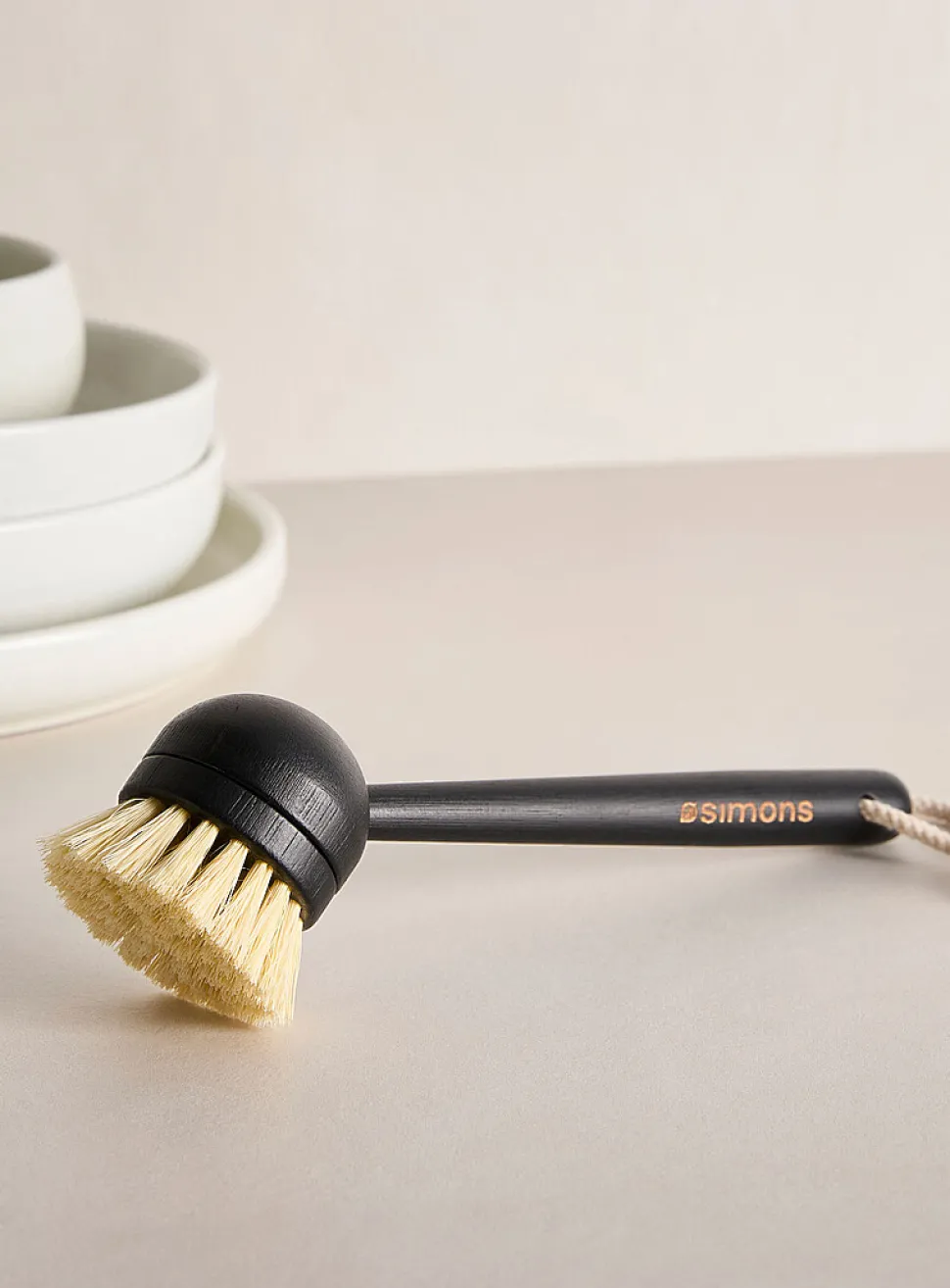 Wood and sisal dish brush