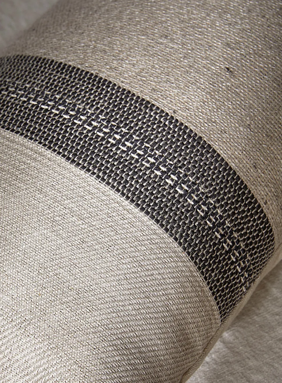 Woven stripes pure linen cushion