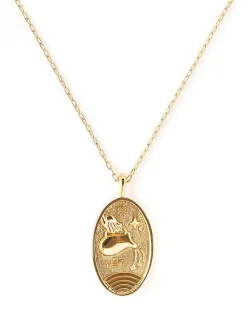 Zodiac sign gold pendant necklace