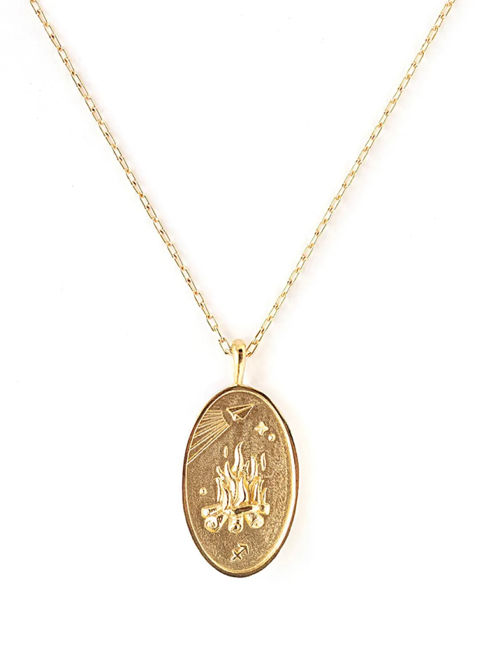 Zodiac sign gold pendant necklace