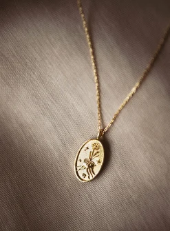 Zodiac sign gold pendant necklace