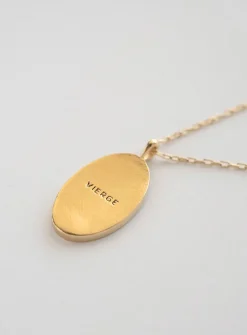 Zodiac sign gold pendant necklace