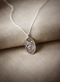 Zodiac sign silver pendant necklace
