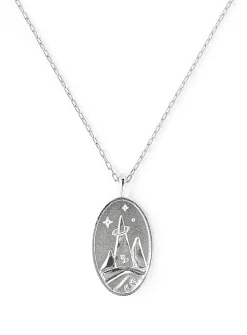 Zodiac sign silver pendant necklace