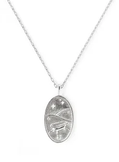 Zodiac sign silver pendant necklace